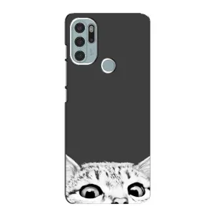 Чехол на Мото G60s с Котами (VPrint) (Выглядывает кот)