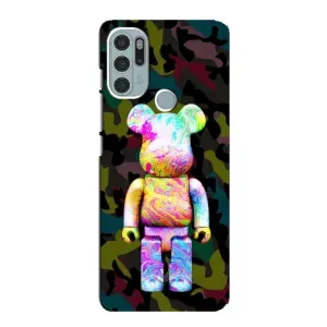 Чохол з принтом «Яскравий Bearbrick» для Motorola MOTO G60s