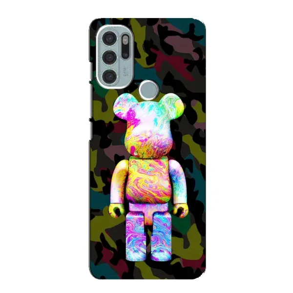 Чохол з принтом «Яскравий Bearbrick» для Motorola MOTO G60s