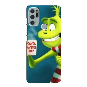 Рождественские Чехлы для Motorola MOTO G60s (VPrint) (Зеленый Гринч)