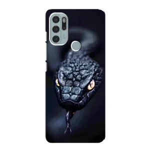 Чехол с картинкой «Хищники» для Motorola MOTO G60s (Черная змея)
