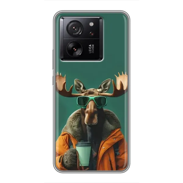 Чехол с принтом «Лось с кофе» для Motorola Moto G67 Power Чехол с принтом «Лось с кофе» для Motorola Moto G67 Power