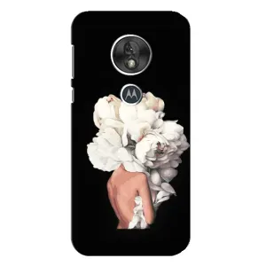 Чехлы (ART) Цветы на Motorola MOTO G7 Play (VPrint) (Белые цветы)