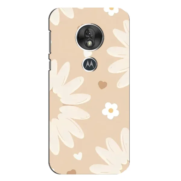 Чехол с принтом «Бежевые цветы» для Motorola MOTO G7 Play