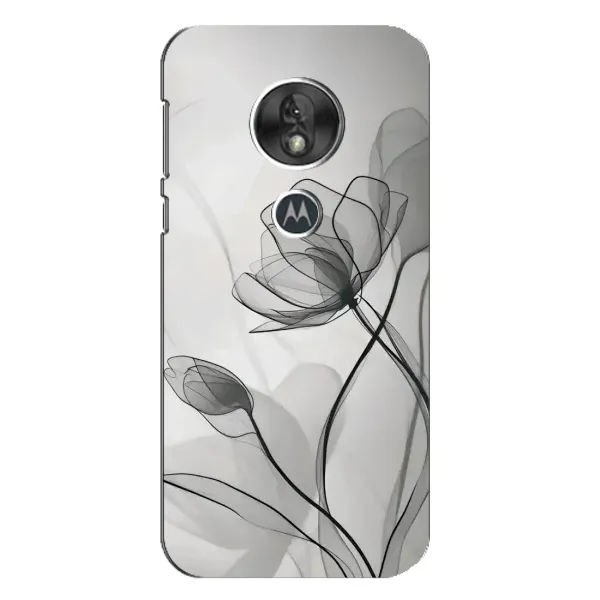Чехол с принтом «Черные цветы» для Motorola MOTO G7 Play