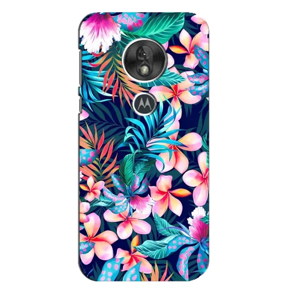 Чехол с принтом «Красочные цветы» для Motorola MOTO G7 Play