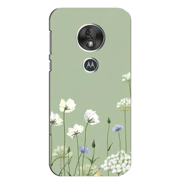 Чехол с принтом «Цветы на зеленом» для Motorola MOTO G7 Play