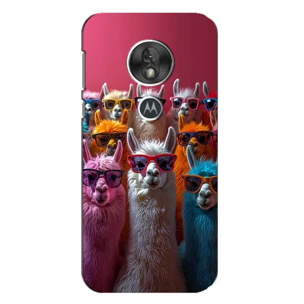 Чехол с принтом «Ламы в очках» для Motorola MOTO G7 Play