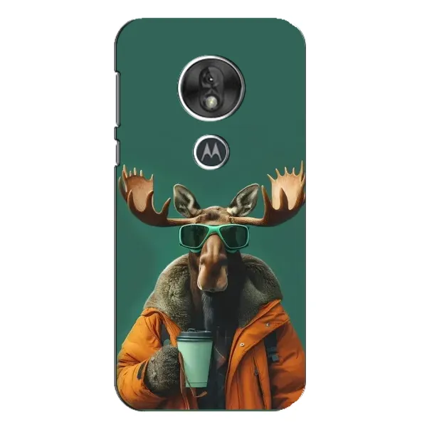 Чехол с принтом «Лось с кофе» для Motorola MOTO G7 Play