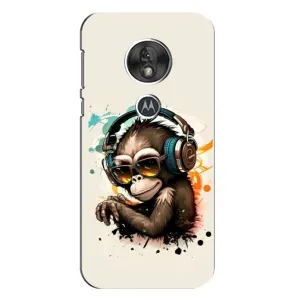 Чехол с Обезьянами Motorola MOTO G7 Play - (AlphaPrint) (Макака в наушниках)