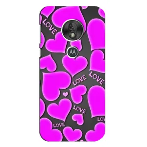 Чехлы для любимой на Мото G7 Плей (VPrint) (Pink hearts)