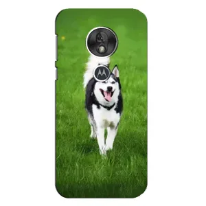 Чехол с Хаски для Motorola Moto G7 Play - (AlphaPrint) (Радостный Хаски)