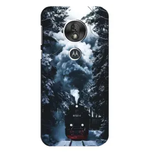 Новогодние, Праздничные Чехлы для Motorola MOTO G7 Play - 2024 год (Зимний поезд)