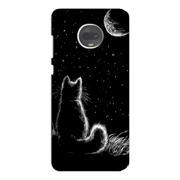 Чехол с принтом «Котик и луна» для Motorola MOTO G7 Plus