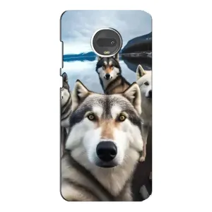 Чохол з Хаскі Motorola Moto G7 Plus - (AlphaPrint) (Селфі Хаскі)