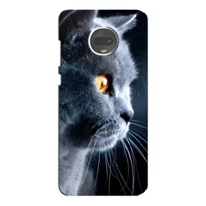 Чохли з Котиками для Motorola MOTO G7 Plus (VPrint) (Сірий Кіт)