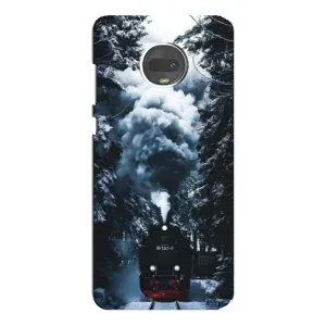 Новорічні, Святкові Чохли для Motorola MOTO G7 Plus - 2024 год (Зимовий потяг)