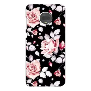 Чохли з квітами для Motorola MOTO G7 (VPrint) (Квіти на чорному)