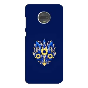 Чохли для Motorola MOTO G7 Укр. Символіка (AlphaPrint) (Квітковий Герб)