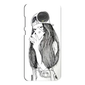 Чохол з друком для Motorola MOTO G7 - (Мода) (AlphaPrint) (Фото дівчини)