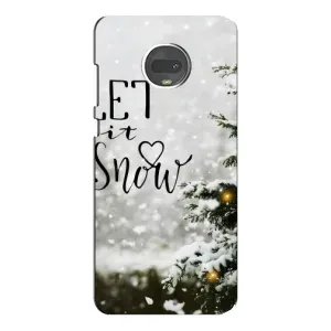 Новорічні, Святкові Чохли для Motorola MOTO G7 - 2024 год (Let it snow)