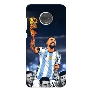 Чохли для Motorola MOTO G7 (Leo чемпіон) (AlphaPrint) (Мессі з кубком)
