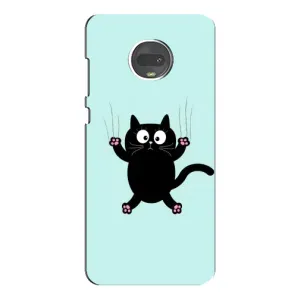 Чохол з принтом для Motorola MOTO G7 (AlphaPrint) Модні коти (Падаючий кіт)