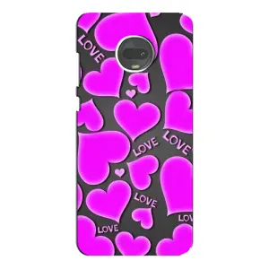 Чехлы для любимой на Мото G7 (VPrint) (Pink hearts)