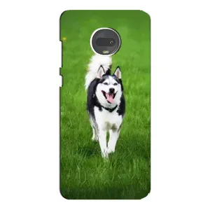 Чохол з Хаскі Motorola Moto G7 - (AlphaPrint) (Радісний Хаскі)