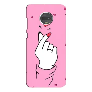 Чехол с принтом для Motorola MOTO G7 (AlphaPrint - Знак сердечка)