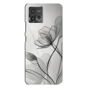 Чохол з квітковим принтом на Моторола MOTO G72 (Чорні квіти)