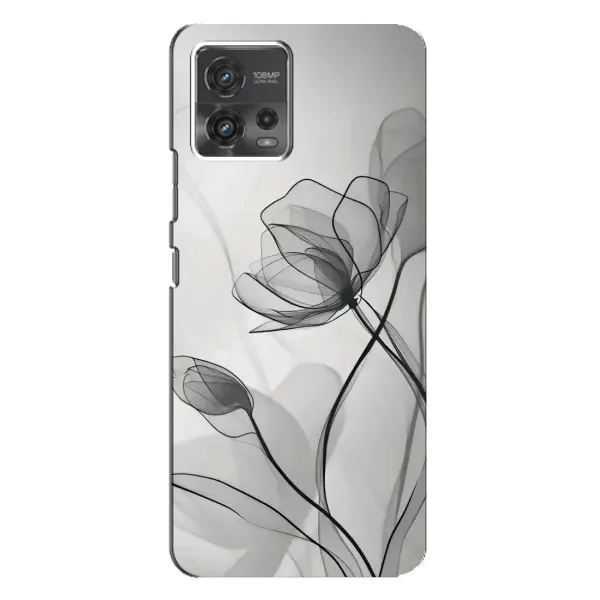 Чехол с принтом «Черные цветы» для Motorola MOTO G72