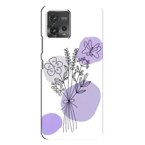 Силконовий чохол з принтом в квітах на Motorola MOTO G72 (Букет фіолетова абстракція)