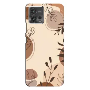 Чохол з квітковим принтом на Моторола MOTO G72 (Коричневі квіти)