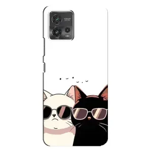 Чохол з малюнком кіт на Motorola MOTO G72 (Коти в окулярах)