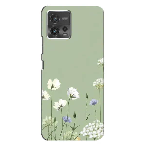 Чехол с принтом «Цветы на зеленом» для Motorola MOTO G72