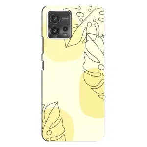 Силконовий чохол з принтом в квітах на Motorola MOTO G72 (Жовта монстера арт)