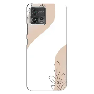 Силконовий чохол з принтом в квітах на Motorola MOTO G72 (Нюдова гілочка абстракція)