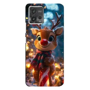 Яскравий чохол для Motorola MOTO G72 з Зимові Оленята (Олень з шарфом)