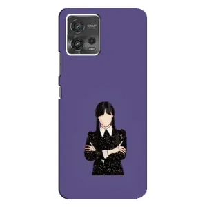 Чохли Венсдей на Motorola MOTO G72 Уенсдей (AlphaPrint) (Венздей у чорному)