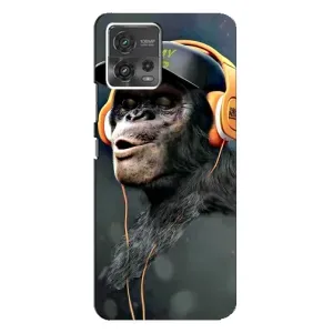 Чохол з Мавпами Motorola MOTO G72 - (AlphaPrint) (В навушниках)