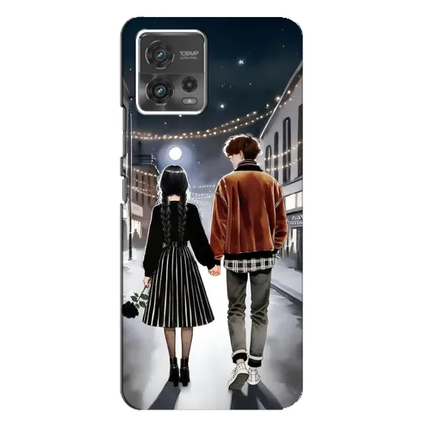 Чехол с принтом «Уэнздей и Тайлер» для Motorola MOTO G72 Чехол с принтом «Уэнздей и Тайлер» для Motorola MOTO G72
