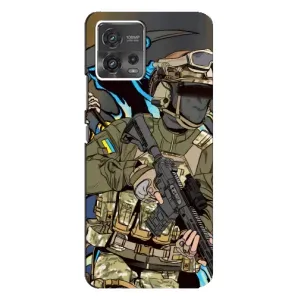 Чехлы с картинкой ЗСУ для Motorola MOTO G72 (AlphaPrint) (Воїн ЗСУ)