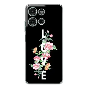 Чехол с принтом «Цветы LOVE» для Motorola Moto G75