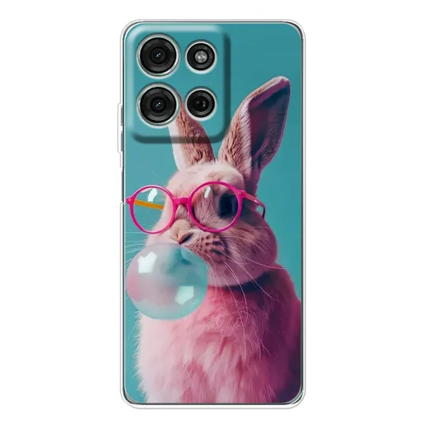 Чохол з принтом «Кролик в окулярах» для Motorola Moto G75 Чохол з принтом «Кролик в окулярах» для Motorola Moto G75