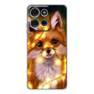 Чехол с принтом «Лисичка в гирляндах» для Motorola Moto G75