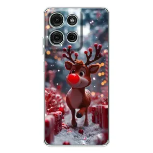Яскравий чохол для Motorola Moto G75 з Зимові Оленята (Олень серед подарунків)