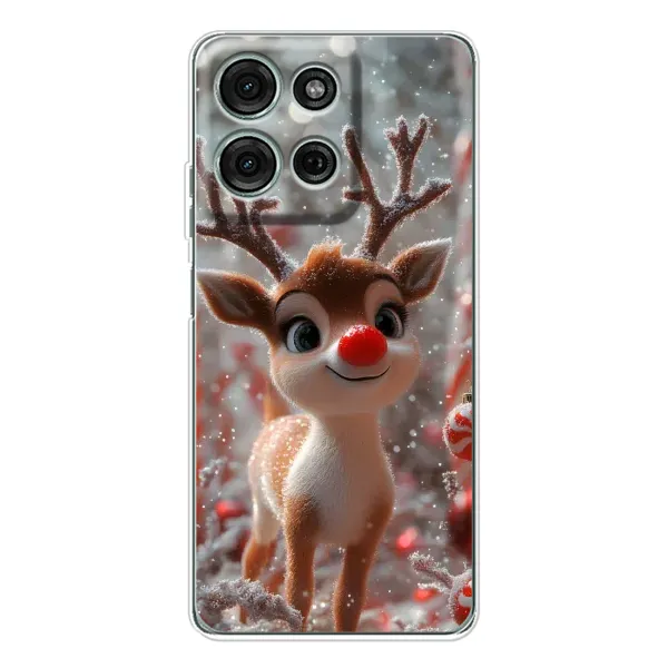 Чехол с принтом «Олень с носом» для Motorola Moto G75