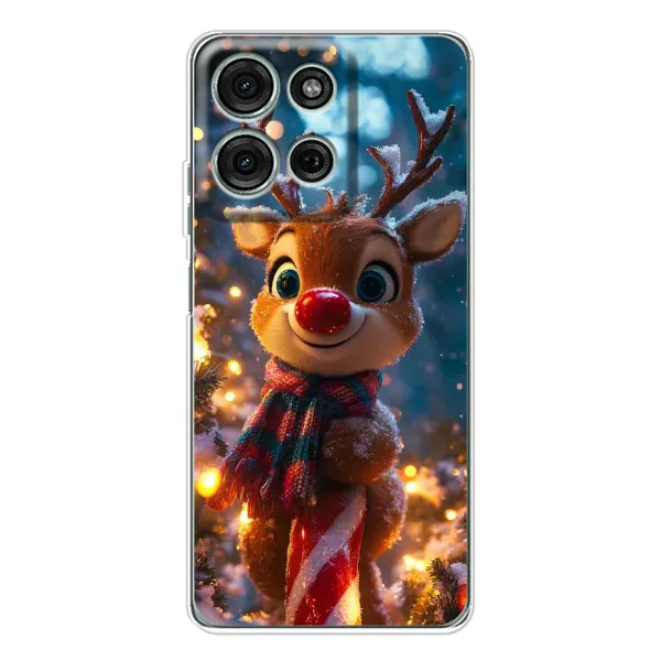 Чехол с принтом «Олень с шарфом» для Motorola Moto G75