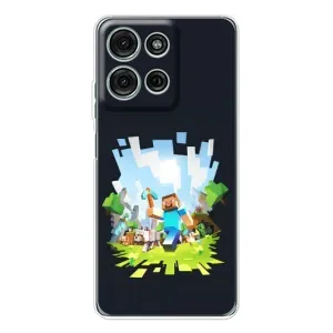 Чохол Майнкрафт на Motorola Moto G75 (AlphaPrint) Minecraft (персонажі Minecraft)